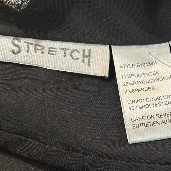 Conrad C Vintage Blazer Jacket • Gray Metallic Paisley • Size 20 • Ruffle Collar - Picture 6 of 7